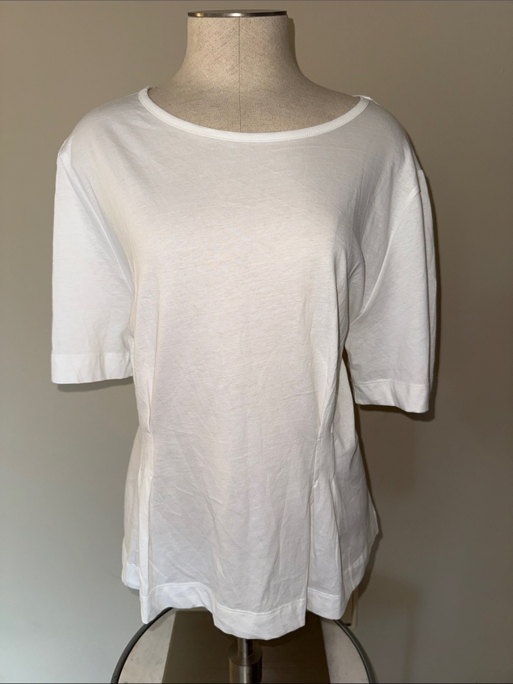 LOFT White Scoop Neck Short-Sleeve Tee